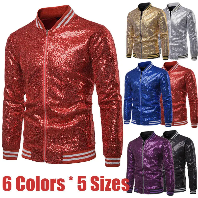 Men Male Sequined Stylish Slim Long Sleeve Baseball Jacket Coat Zipper Coat Wedding Party Jacket Tuxedo Suit Coat Night Clubwear
Men Male Sequined Stylish Slim Long Sleeve Baseball Jacket Coat Zipper Coat Wedding Party Jacket Tuxedo Suit Coat Night Clubwear