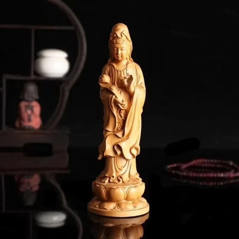 

Резьба по дереву, статуи Будды Ruyi Guanyin, Китай, Будда фэн-шуй, декоративные персонажи для гостиной, офиса, украшение комнаты