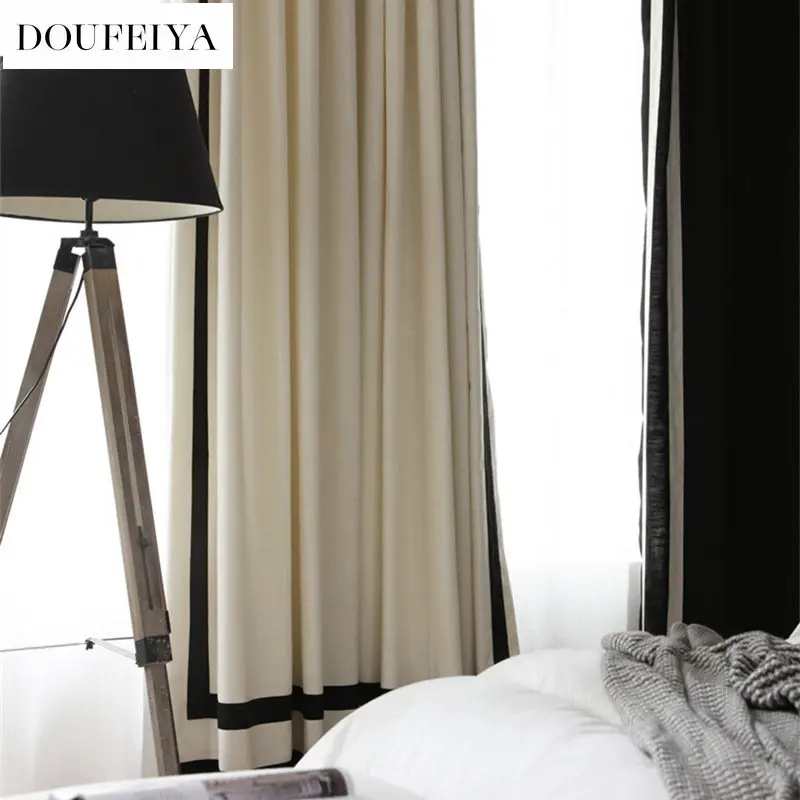 New modern simple light luxury small fragrance cotton linen black and white color matching curtain Nordic living room bedroom
New modern simple light luxury small fragrance cotton linen black and white color matching curtain Nordic living room bedroom