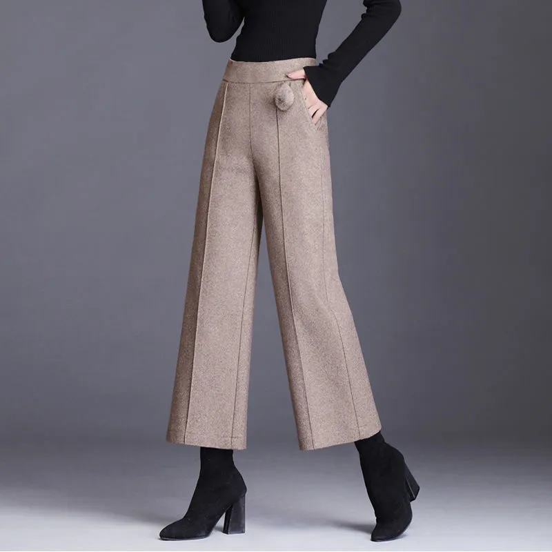 Vintage Wool Blend Wide Leg Pants Women Elegant High Waist Baggy Ankle-Length Pants Office Lady Oversized Straight Pantalones
Vintage Wool Blend Wide Leg Pants Women Elegant High Waist Baggy Ankle-Length Pants Office Lady Oversized Straight Pantalones