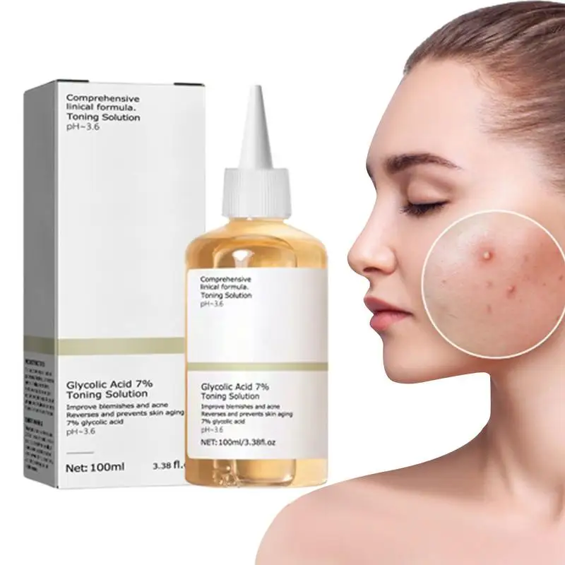 

The Glycolic Acid 7% Toning Solution 100ml Repairing Facial Oil Nourishing Gentle Glycolic Acid Toner Face Essence