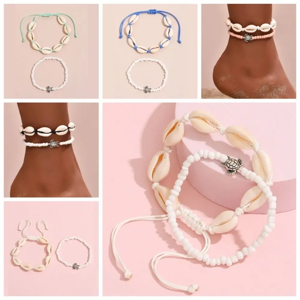 2PCS Braided Rope Rice Beads Anklets Set Personality Alloy Shell Foot Jewelry Bohemia Women
2PCS Braided Rope Rice Beads Anklets Set Personality Alloy Shell Foot Jewelry Bohemia Women