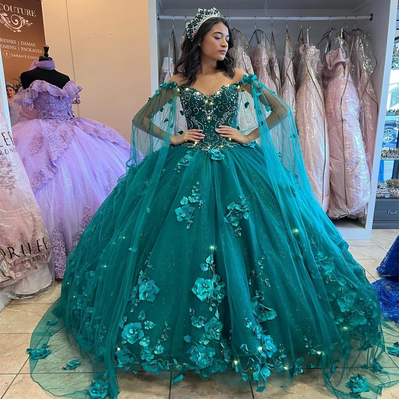 ANGELSBRIDEP Green Princess 2024 Quinceanera Beaded With Cape Floral 3D Flowers Sexy V Neck Prom Dress Corset Sweet 15 16 Girls
ANGELSBRIDEP Green Princess 2024 Quinceanera Beaded With Cape Floral 3D Flowers Sexy V Neck Prom Dress Corset Sweet 15 16 Girls