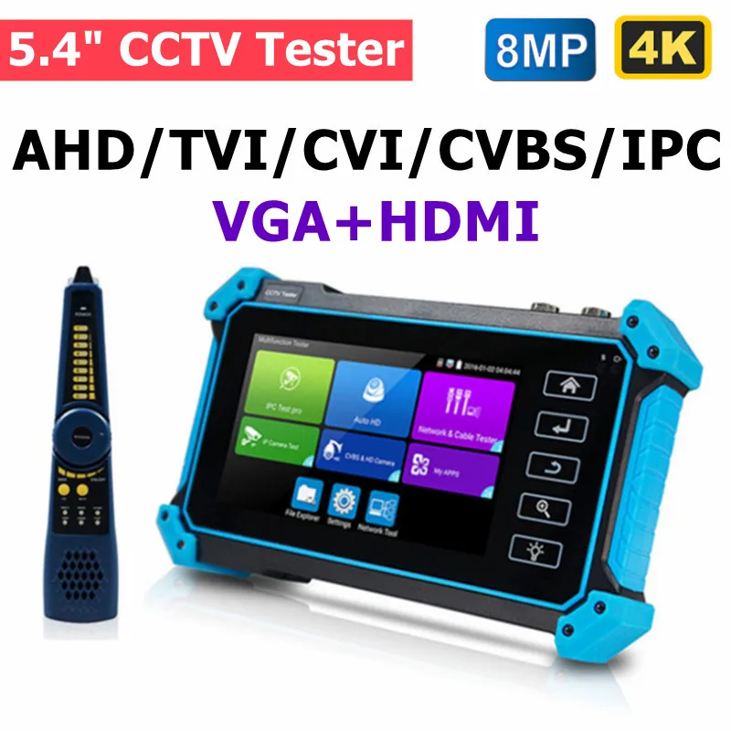 

5.4'' CCTV Tester Mini Monitor for Camera IPC Tester CCTV Touch Monitor 4K POE Tester Monitor hdmi VGA IP camera Tester AHD TVI