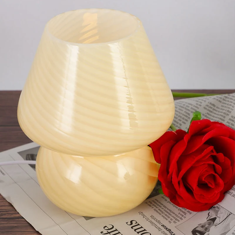 Mushroom Lamp Aesthetic Room Decoration Night Light Striped Glass Vintage Bedside Table Lamp USB Ambient Night Lights
Mushroom Lamp Aesthetic Room Decoration Night Light Striped Glass Vintage Bedside Table Lamp USB Ambient Night Lights