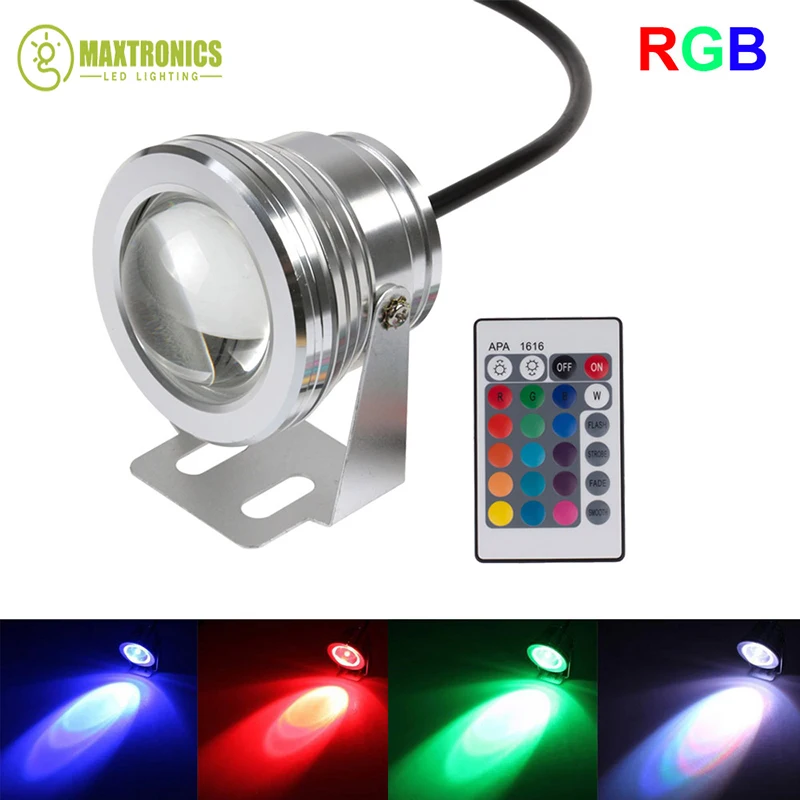 10W 12V Underwater RGB Led Light 1000LM Waterproof IP68 Fountain Pool Lamp Lights 16 Color Change + 24key IR Remote Controller
10W 12V Underwater RGB Led Light 1000LM Waterproof IP68 Fountain Pool Lamp Lights 16 Color Change + 24key IR Remote Controller