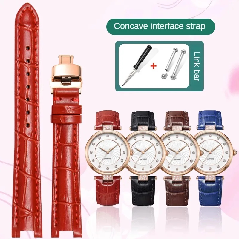 Genuine Leather Strap 12/14/15/16/18/20mm Concave Interface Women's Cowhide Watchband
Genuine Leather Strap 12/14/15/16/18/20mm Concave Interface Women's Cowhide Watchband