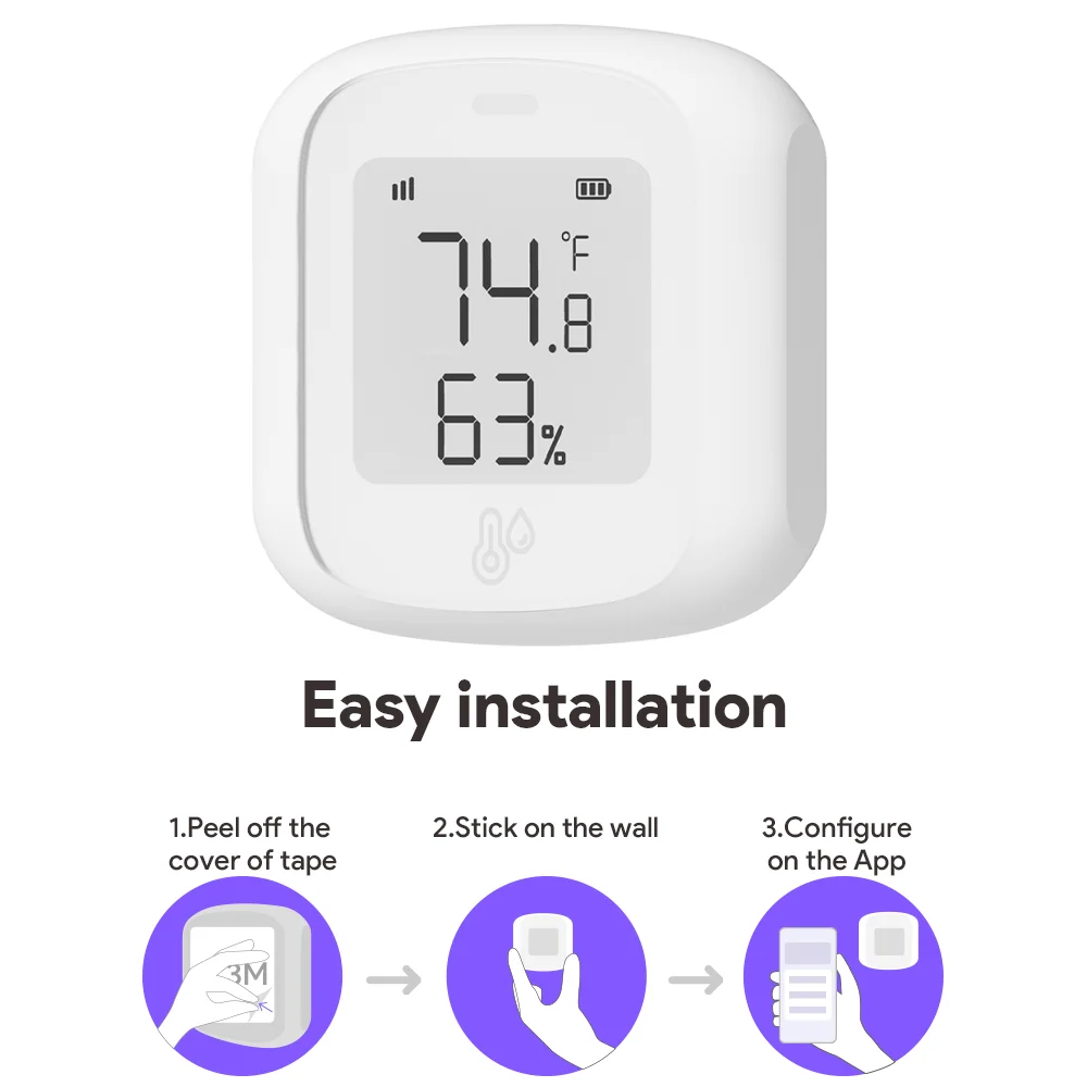 

Mini Smart WiFi/Zigbee LCD Temperature and Humidity Sensor Wireless Detector Intelligent Linkage Support Alexa Google Home