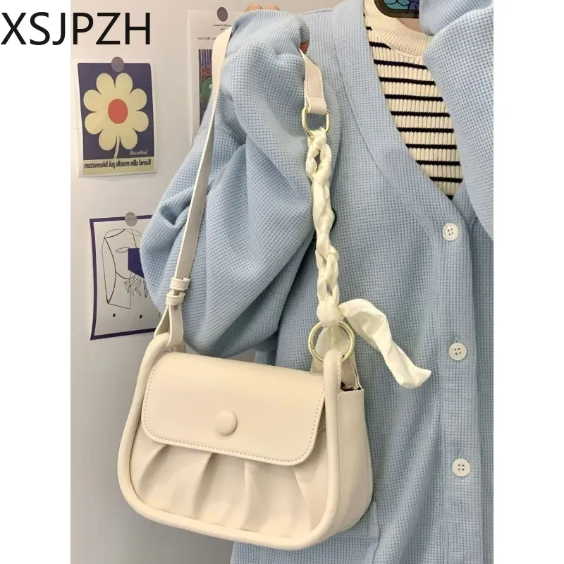 

Women Bag 2023 New Trendy Girls Advanced Texture Small Square Bag Pleated Underarm Versatile One Shoulder Crossbody