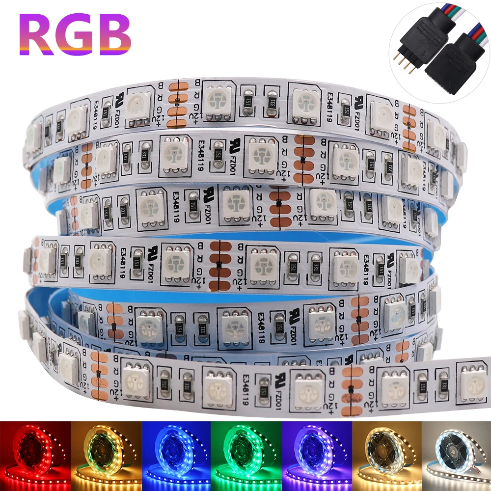 5m 12V RGB White Warm White Natural White 5050 LED Strip 60LEDs/m Flexible Decoration Lighting IP20 No Waterproof LED Tape Light
5m 12V RGB White Warm White Natural White 5050 LED Strip 60LEDs/m Flexible Decoration Lighting IP20 No Waterproof LED Tape Light