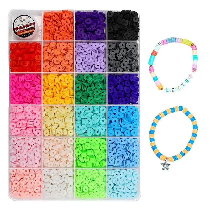 

Jewelry Making Clay Beads 2500pcs Colorful Clay Beads For DIY Jewelry Arts And Crafts Clay Beads For Earrings Anklets Bracelets