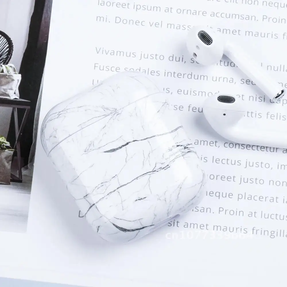 

Earphone Cases Trendy For Airpods 1 2 Marble Pattern Case Cover Charging Box Shell AirPods 1 Air Pods 2 Protective Sleeve Trendy