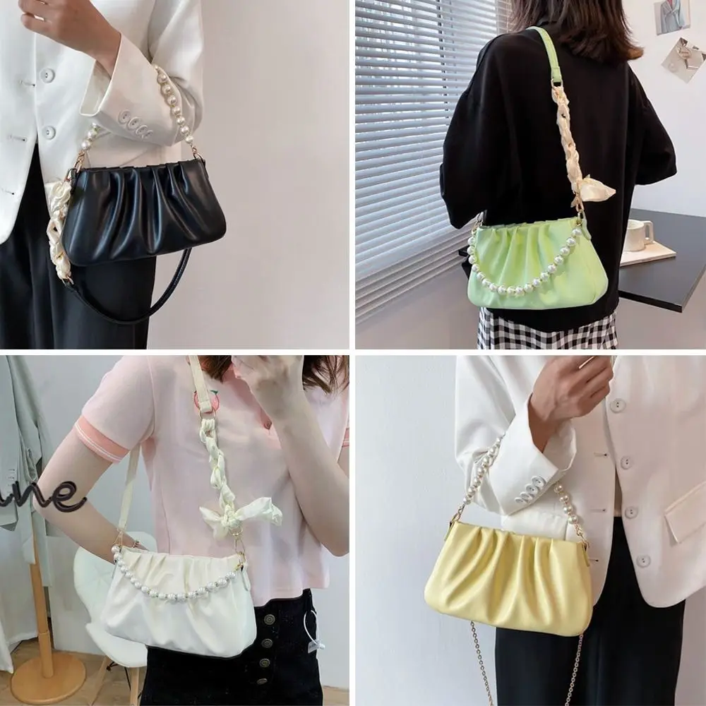 Solid Color Shoulder Bags Casual Pearl Chain PU Leather Handbag Tote Bags Women Female
Solid Color Shoulder Bags Casual Pearl Chain PU Leather Handbag Tote Bags Women Female