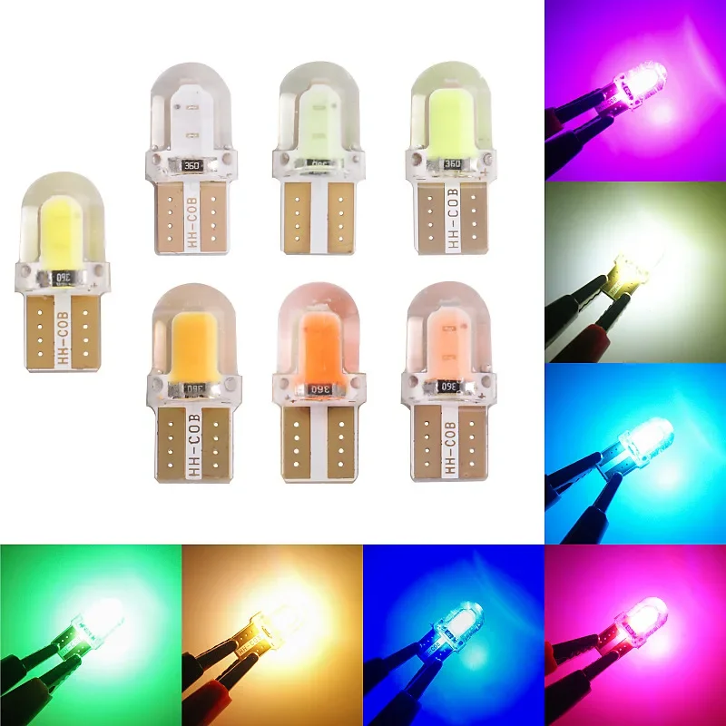 

10PCS LED W5W T10 194 168 W5W COB 4SMD Led Parking Bulb Auto Wedge Clearance Lamp Canbus Silica Bright White License Light Bulbs