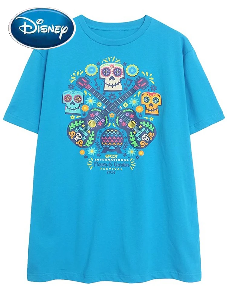 Disney Skull Flower Cartoon Print T-Shirt Fashion Women O-Neck Pullover Short Sleeve Loose Tee Top Blue Streetwear Female
Disney Skull Flower Cartoon Print T-Shirt Fashion Women O-Neck Pullover Short Sleeve Loose Tee Top Blue Streetwear Female