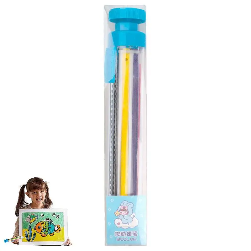 Выдвижной креативный разноцветный карандаш 8 в 1, сменные масляные пастельные цветные карандаши для детей, инструменты для рисования граффити