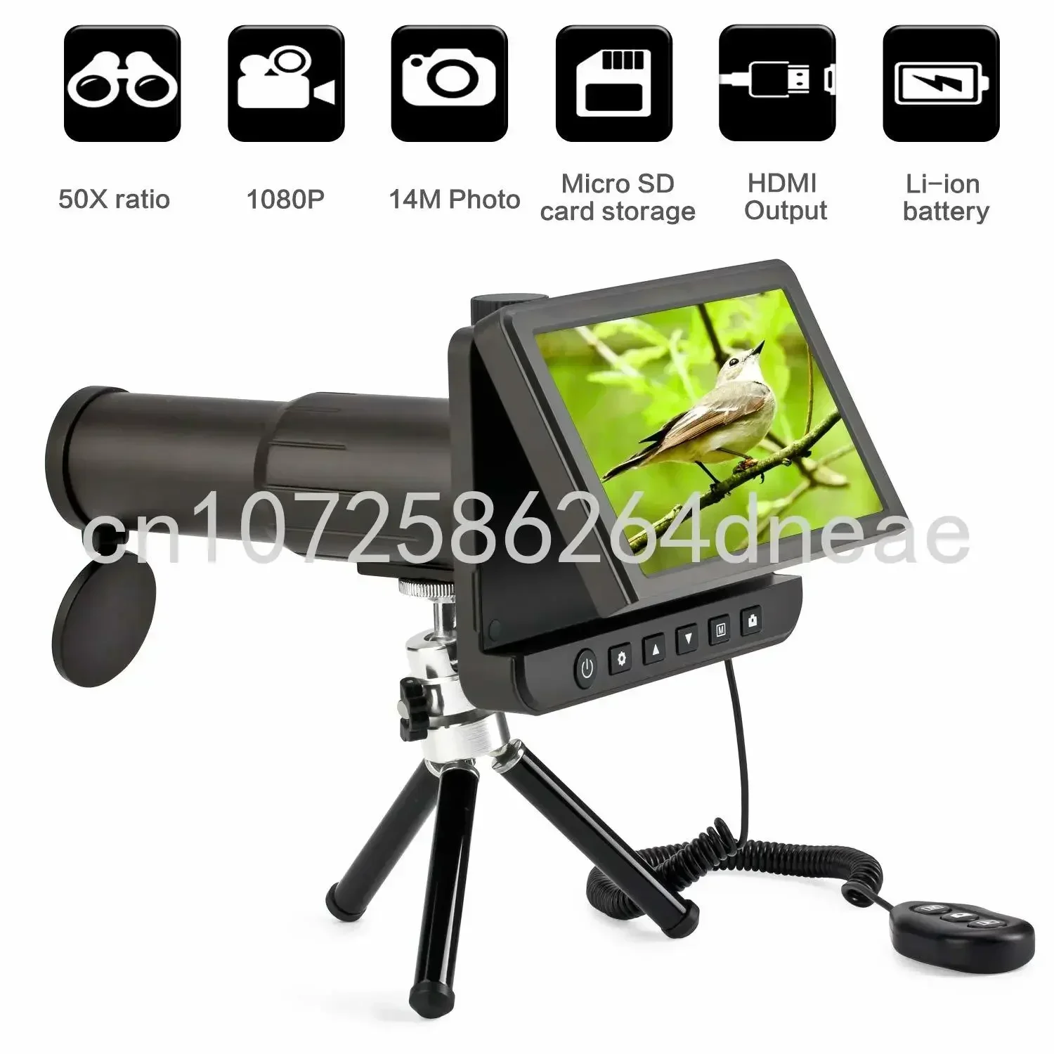 5.0 Inch LCD Digital Monoculars Binoculars Camera 50x 1080P Video Photo Recorder Portable Digital Camera Telescope for Watching
5.0 Inch LCD Digital Monoculars Binoculars Camera 50x 1080P Video Photo Recorder Portable Digital Camera Telescope for Watching
