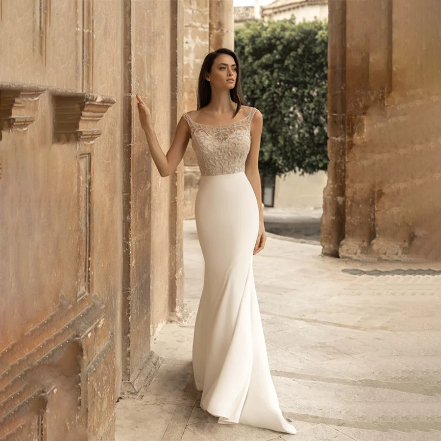 Простой Топ на бретелях с бусинами юбка русалки вечерние платья без рукавов с открытой спиной и молнией вечерние платья