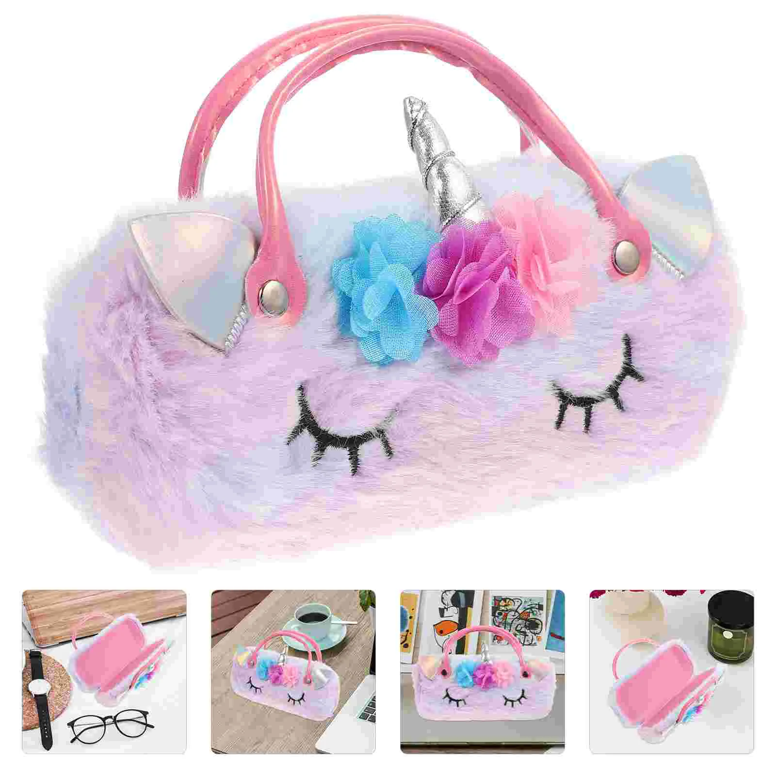 

Adorable Unicorn Glasses Case Portable Case for Glasses Kids Wallet Travel Glasses Organizer