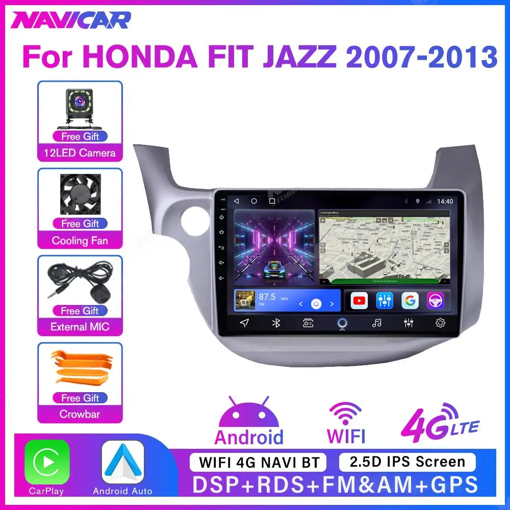 

Автомагнитола 2DIN Android 10 для Honda Fit Jazz 2007-2013, автомобильное мультимедийное головное устройство, GPS-радио, стерео, Gps-навигация, 2DIN DVD-плеер