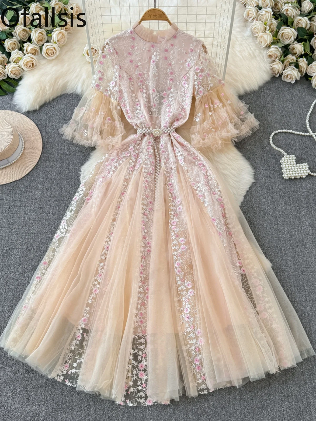 Ofallsis French Retro Palace Style Evening Dress 2024 Summer New Fairy High end Embroidery Mesh Patchwork Elegant Long Dresses
Ofallsis French Retro Palace Style Evening Dress 2024 Summer New Fairy High end Embroidery Mesh Patchwork Elegant Long Dresses