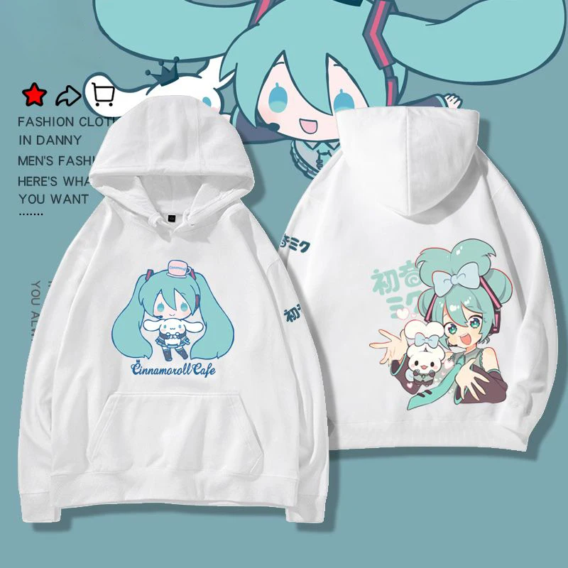 Милые толстовки с капюшоном Hatsune Miku Cinnamoroll с героями мультфильмов, обычные или флисовые Свободные топы для влюбленных с длинными рукавами и капюшоном для осени и зимы
Милые толстовки с капюшоном Hatsune Miku Cinnamoroll с героями мультфильмов, обычные или флисовые Свободные топы для влюбленных с длинными рукавами и капюшоном для осени и зимы