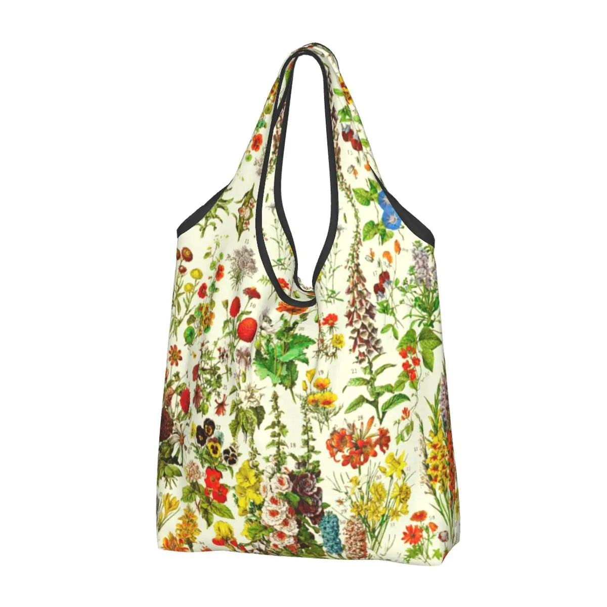 

Женские сумки для покупок Adolphe Millot HD цветы, портативные вместительные мешки для продуктов, детских книг, тоут