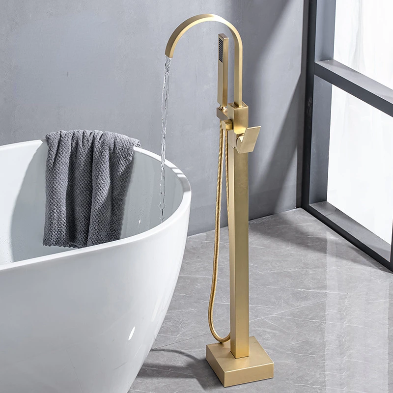 Brass Floor Bathtub Shower Set Rotating Faucet Waterfall Outlet Mixer Tap Hot and Cold Dual-control Bathroom Faucets
Brass Floor Bathtub Shower Set Rotating Faucet Waterfall Outlet Mixer Tap Hot and Cold Dual-control Bathroom Faucets