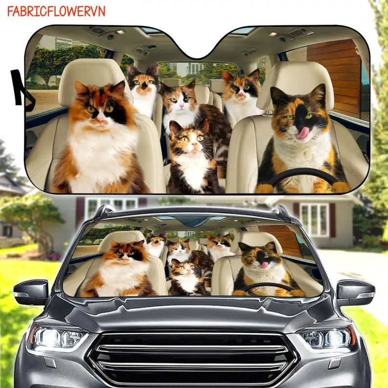 Кошачий Автомобильный солнцезащитный котенок, кошачий автомобильный декор, кошачий котенок на лобовое стекло, подарок для любителей кошек, кошачий Автомобильный солнцезащитный котенок, подарок для мамы, подарок