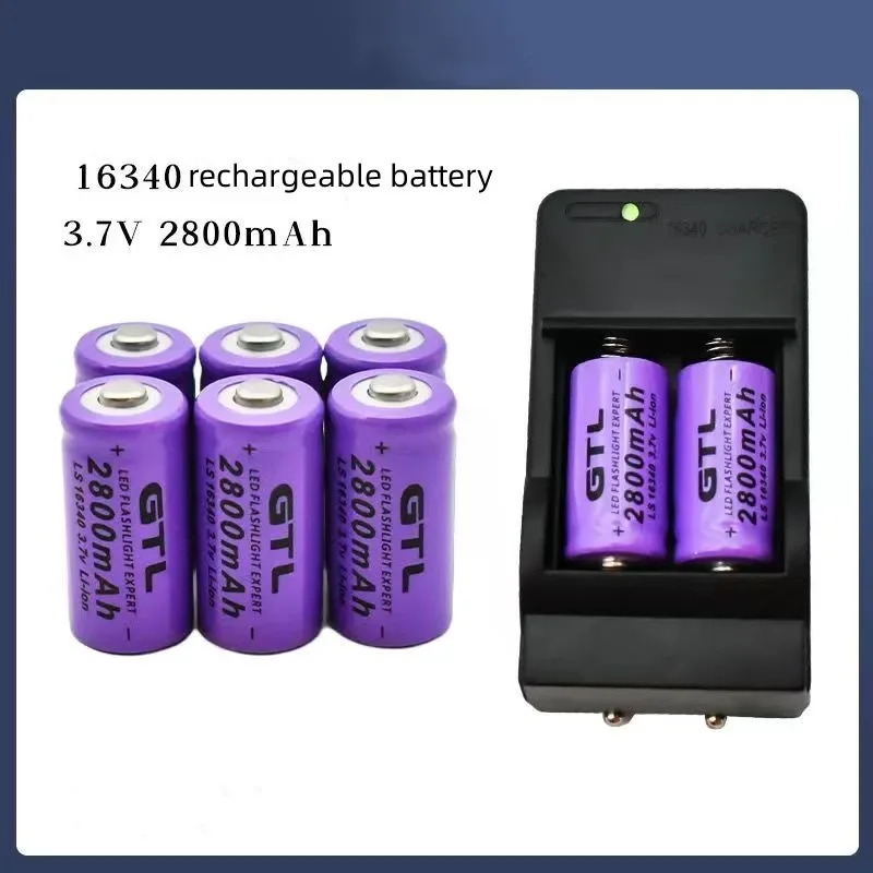 

Batteries Li-ion Rechargeables 16340 3.7V 2800mAh Pour Lampe De Poche LED Chargeur Mural De Voyage CR123A Nouveauté