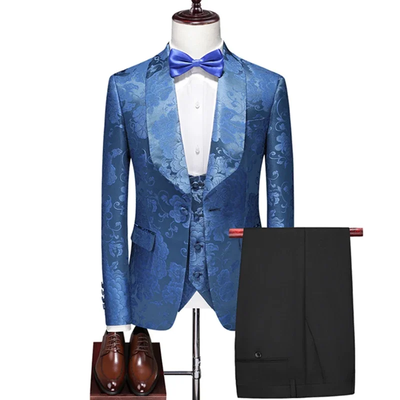 2023 Fashion New Men's Leisure Boutique Hot Flower Suit Three Piece Set / Male Slim Fit Business Dress Blazers Jacket Pants Vest
2023 Fashion New Men's Leisure Boutique Hot Flower Suit Three Piece Set / Male Slim Fit Business Dress Blazers Jacket Pants Vest