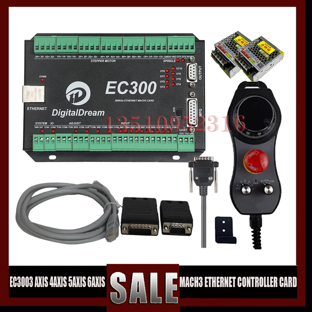 Ec300 Mach3 Ethernet Control Card 3/4/5/6 Axis Cnc Controller Interface Board With Ddmpg Handwheel And 75w24v Power Supply
Ec300 Mach3 Ethernet Control Card 3/4/5/6 Axis Cnc Controller Interface Board With Ddmpg Handwheel And 75w24v Power Supply