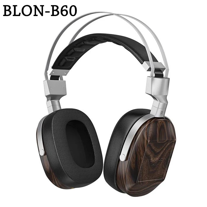 

BLON B60 Headphone 50mm Beryllium-Coated Diaphragm Wooden HiFi Over-Ear Close-Back High-purity Copper Cable Headset Earphone