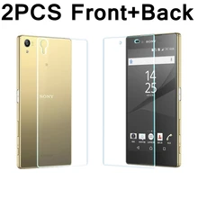 Protecteur d'écran Premium 9H, 2 pièces, couverture avant et arrière en verre trempé pour Sony Xperia Z Z1 Z3 Z4 Z5 Compact M4 Aqua=