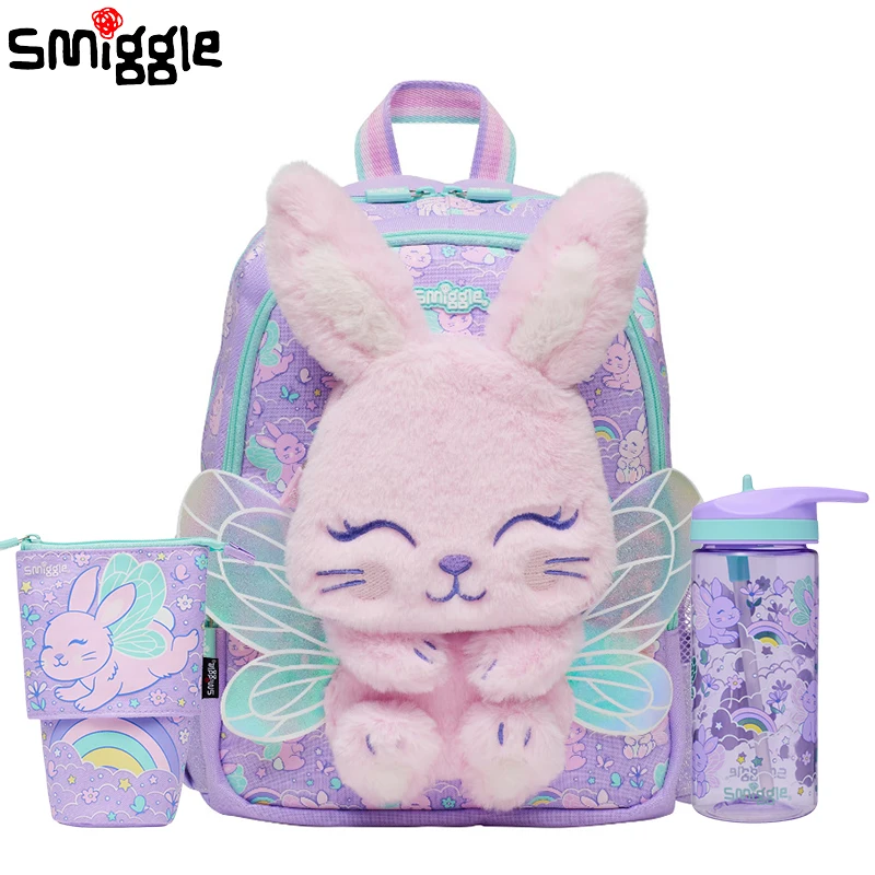 Оригинальная австралийская школьная сумка Smiggle, Фиолетовый Ангел, кролик, средний Детский рюкзак, чашка для воды, выдвижная сумка для ручек, подарок для студента
Оригинальная австралийская школьная сумка Smiggle, Фиолетовый Ангел, кролик, средний Детский рюкзак, чашка для воды, выдвижная сумка для ручек, подарок для студента