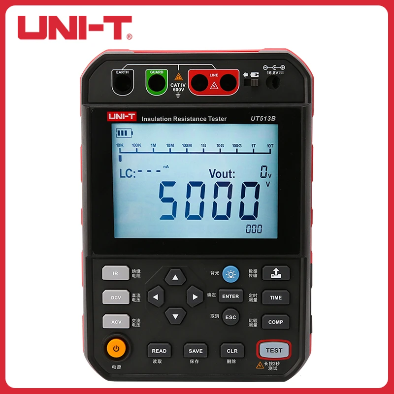 UNI-T UT513B UT513C 5kV Insulation Resistance Testers Comparison Function Timer Measurement Data Storage
UNI-T UT513B UT513C 5kV Insulation Resistance Testers Comparison Function Timer Measurement Data Storage