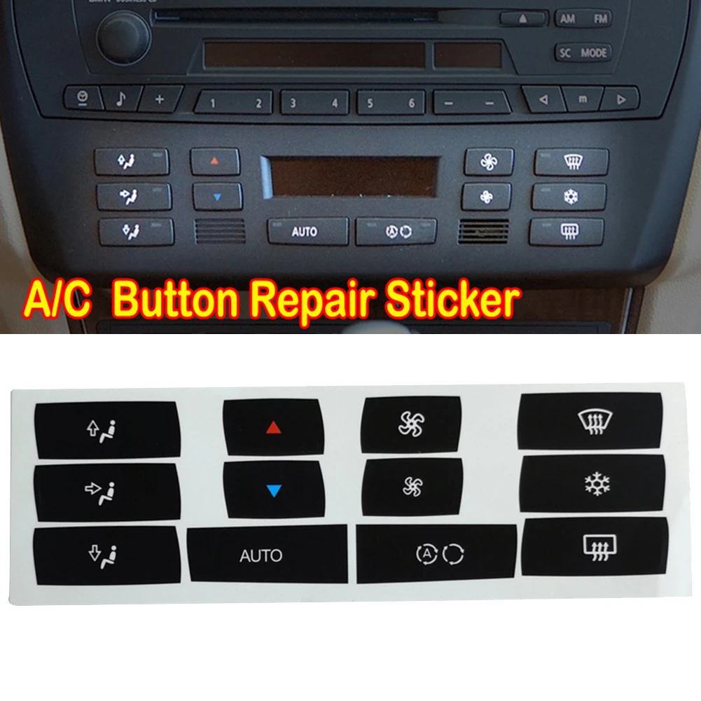 For BMW X3 E83 03-10 Climate Control Button Knob Overlay Stickers Repair Set Car Interior A/C Button Repair Decal Sticker
For BMW X3 E83 03-10 Climate Control Button Knob Overlay Stickers Repair Set Car Interior A/C Button Repair Decal Sticker