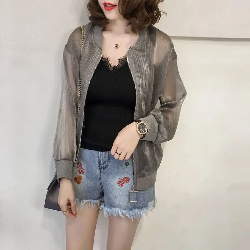 Women Clothing Trend Zipper Sweatshirt Jacket Long Sleeve Lightweight Coats Cardigan Organza Sun Protection Outerwear Design New
Women Clothing Trend Zipper Sweatshirt Jacket Long Sleeve Lightweight Coats Cardigan Organza Sun Protection Outerwear Design New