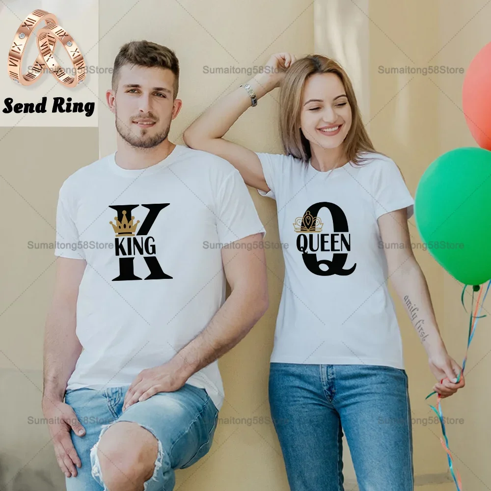King Queen Print Couple T-shirt Men Women Short Sleeve Summer Cotton T-shirt Streetwear Harajuku Clothing O-Neck Y2K Tops
King Queen Print Couple T-shirt Men Women Short Sleeve Summer Cotton T-shirt Streetwear Harajuku Clothing O-Neck Y2K Tops