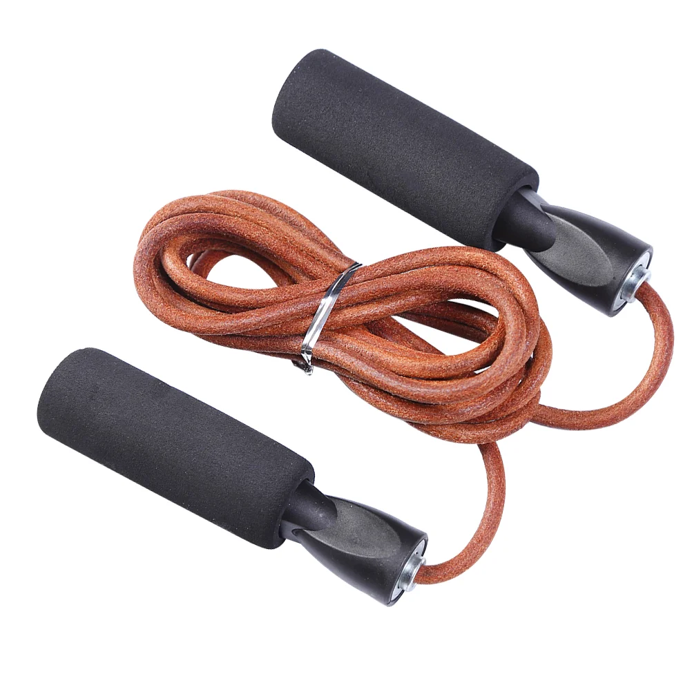 

Professional Cowhide Jump Rope Fitness Boxer Training Skipping Rope Weightloss Workout Excercise Boxing MMA Jumprope