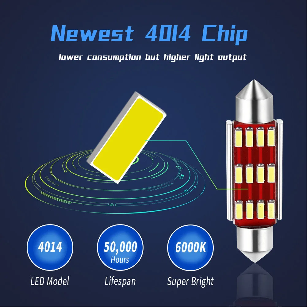 Accessory Car Lights LED Lamp Parts Reading Replacement Super Bright 180LM 36MM 4014 6500K Auto Bulb Practical
Accessory Car Lights LED Lamp Parts Reading Replacement Super Bright 180LM 36MM 4014 6500K Auto Bulb Practical