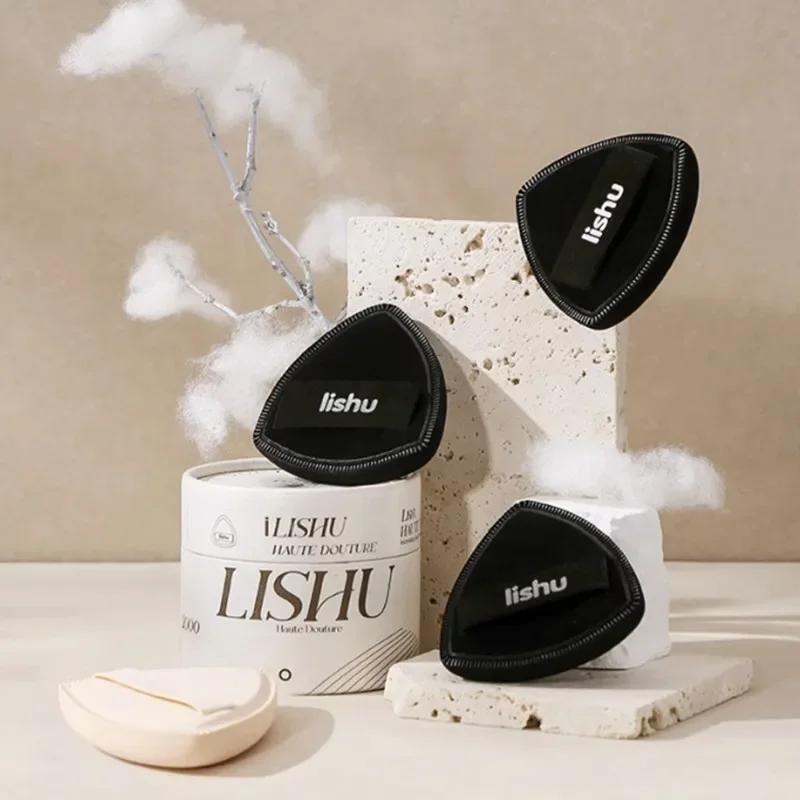 

Lishu Black Air Cushion Foundation Puff High Elastic Soft Do Not Eat Powder Makeup Blender Applicator Sponge Wet Dry Dual Use