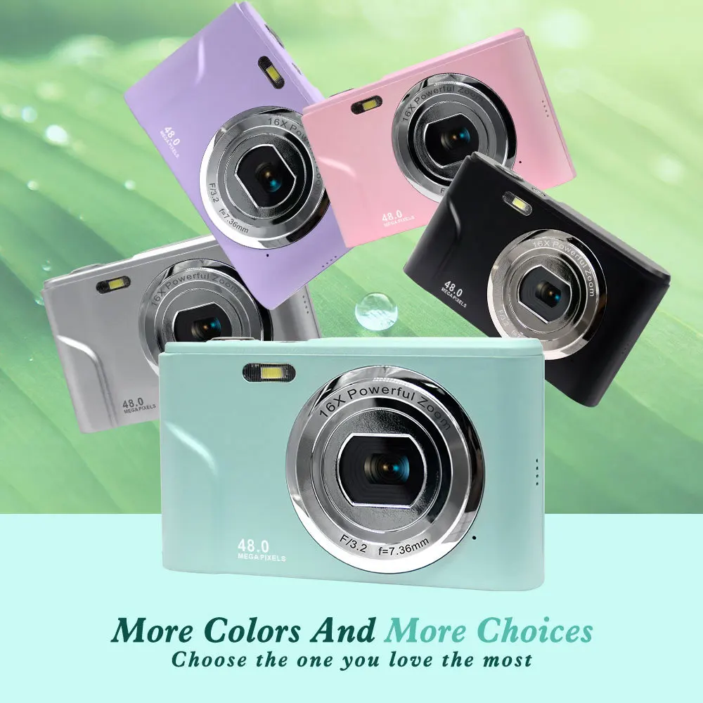 HD Mini Digital Camera Student Digital Camera 16X 48MP Digital Zoom 1080P Iarge Screen Photography Portable Digital Camera
HD Mini Digital Camera Student Digital Camera 16X 48MP Digital Zoom 1080P Iarge Screen Photography Portable Digital Camera