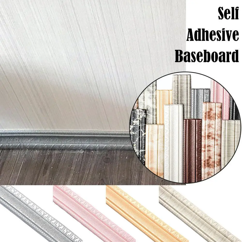 

1pcs 3D Wall Trim Line Skirting Border Home Decor Foam Edge Sticker Wallpaper Waterproof Baseboard Banding Wall 230x8CM L1B6