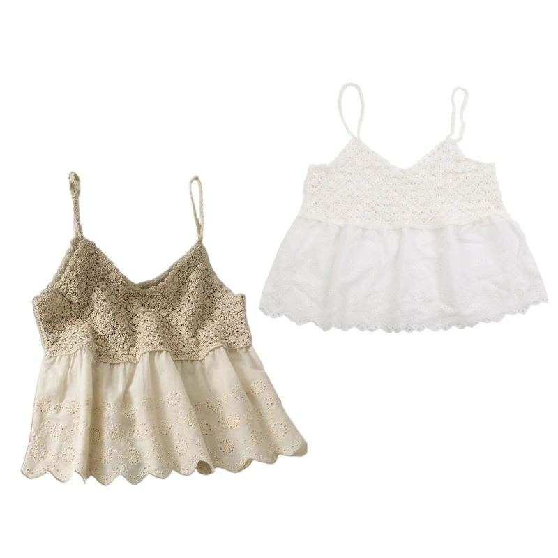 Women Hollow Crochet Sleeveless for Tank Top Sweet Floral Lace Patchwork Camisole Pleated Flared Hem Sling Vest DropShip
Women Hollow Crochet Sleeveless for Tank Top Sweet Floral Lace Patchwork Camisole Pleated Flared Hem Sling Vest DropShip