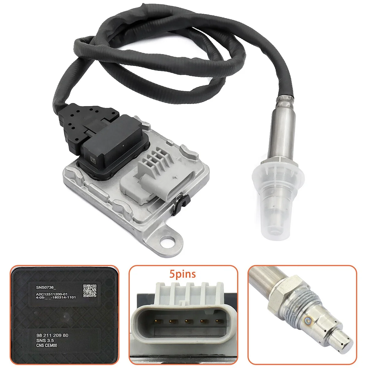 5-PIN 9821120980 5WK96746A Nox Sensor for Citroen C3 C4 Berlingo Peugeot 208 308 3008 5008 Boxer 1.6 2.0 BlueHDi
5-PIN 9821120980 5WK96746A Nox Sensor for Citroen C3 C4 Berlingo Peugeot 208 308 3008 5008 Boxer 1.6 2.0 BlueHDi