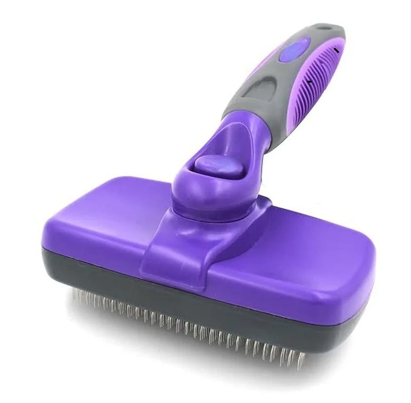 Self Cleaning Slicker Brush Gently Removes Loose Undercoat Mats and Tangled Hair flea comb dog/cat brush pet hair remover 
Self Cleaning Slicker Brush Gently Removes Loose Undercoat Mats and Tangled Hair flea comb dog/cat brush pet hair remover