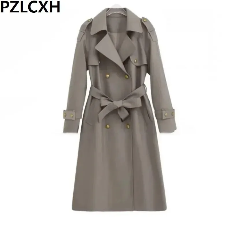 

2023 New Korean Version of Long Temperament British Wind Spring and Autumn Foreign Style Coat Woman Senior Sense Trench Coat