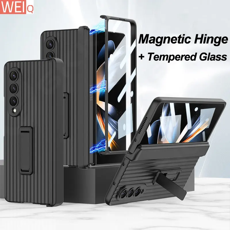 Модный Магнитный Жесткий Чехол для чемодана для Samsung Galaxy Z, Складывающийся на 4 °, чехол со стеклянным держателем экрана для Samsung Z, складной 4 Чехол ZFOLD4 
Модный Магнитный Жесткий Чехол для чемодана для Samsung Galaxy Z, Складывающийся на 4 °, чехол со стеклянным держателем экрана для Samsung Z, складной 4 Чехол ZFOLD4
