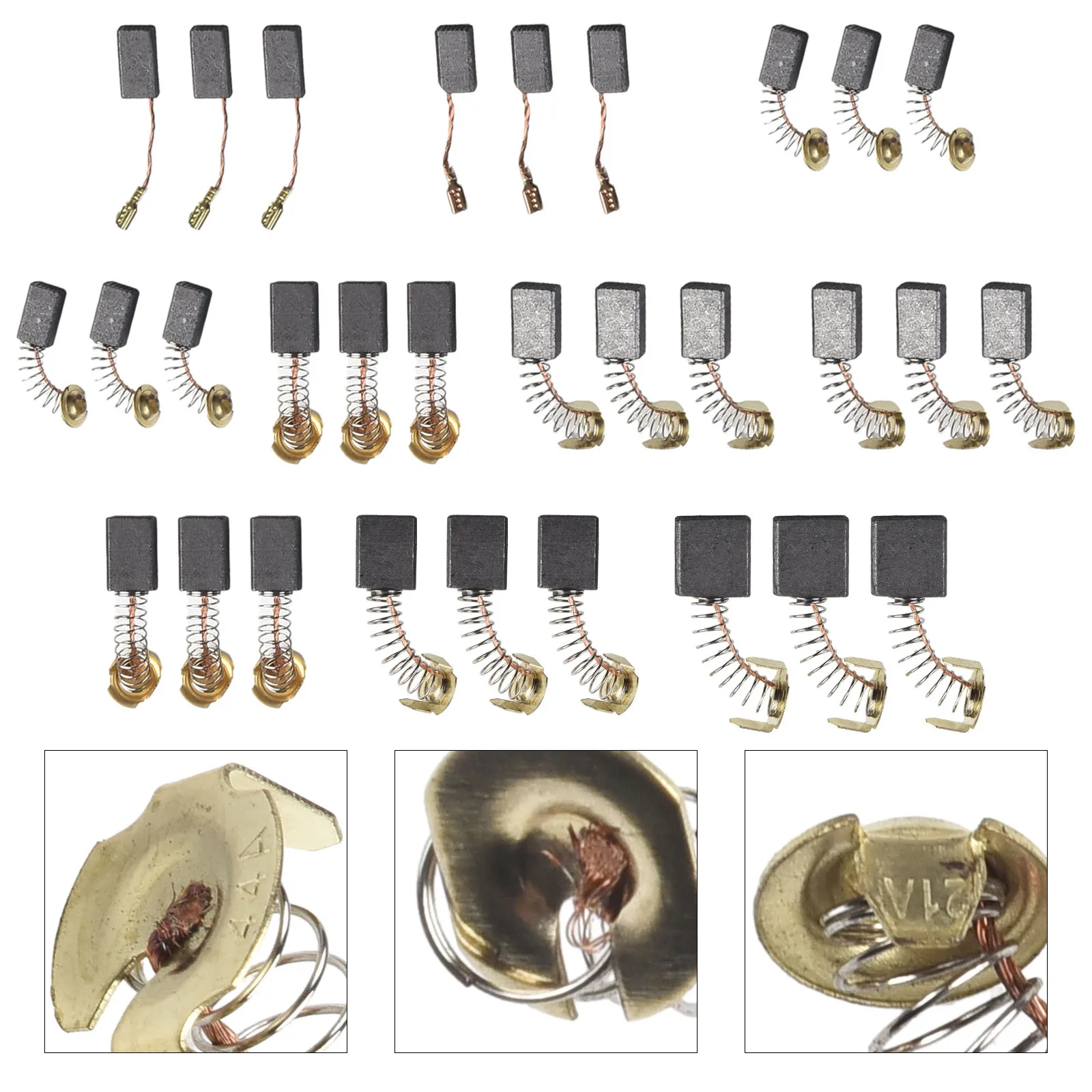 30PCS/SET Carbon Brushes 0 Sizes Electric Motor Carbon Brushes Replacement For Power Hammer Drills Circular Saws Angle Grinders
30PCS/SET Carbon Brushes 0 Sizes Electric Motor Carbon Brushes Replacement For Power Hammer Drills Circular Saws Angle Grinders